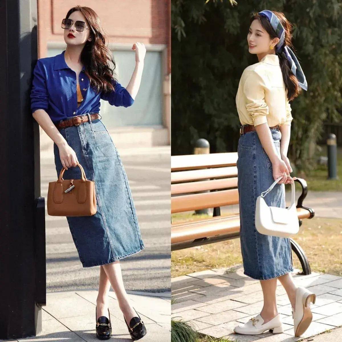 尽量不穿短裙、长裙更优雅得体谁穿谁美AG旗舰厅最新版四五十岁女人假期出门(图16)