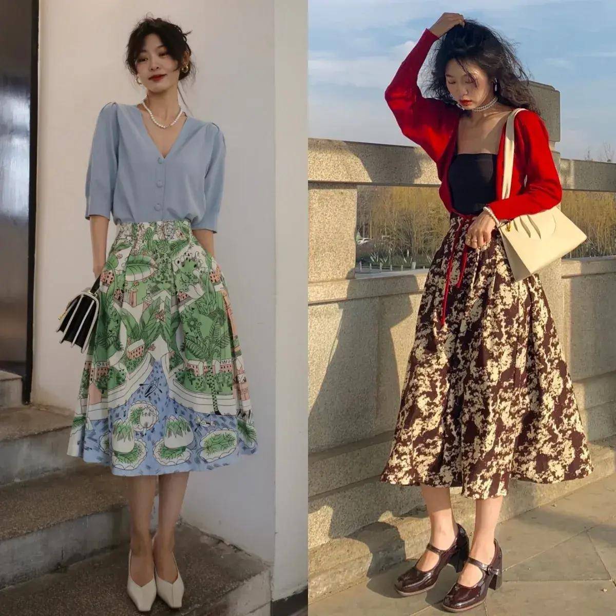 尽量不穿短裙、长裙更优雅得体谁穿谁美AG旗舰厅最新版四五十岁女人假期出门(图17)